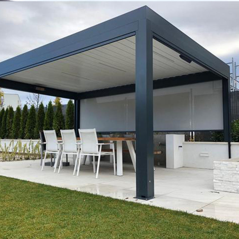 Modern Pergola Aluminum Motorized Waterproof Louver Systems for  Exterior  Garden